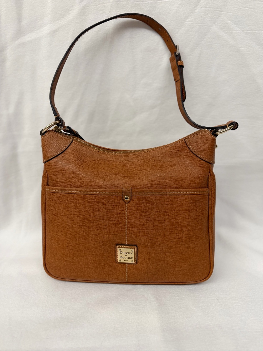 Dooney & Bourke Kimberly Brown Shoulder Bag with Front Pocket